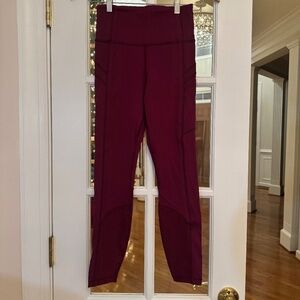 ATHLETA VITALITY RIB 7/8 TIGHT, SIZE XS, PURPLE/PLUM